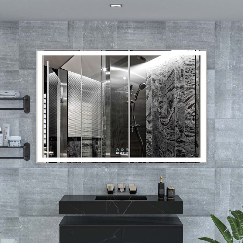 Miroir mural de salle de bain surdimensionné 60X40 pouces