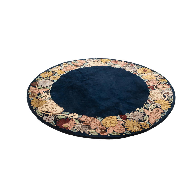 Tapis rond bleu marine Jacoby