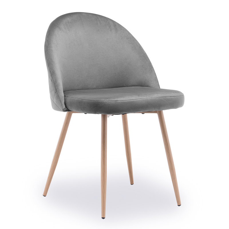 Sweeney 125.1cm H Velvet Upholstered Dining Chair, Dark Gray