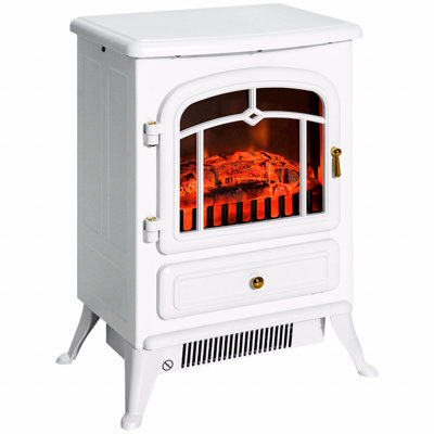 22" Electric Fireplace, Heater, Freestanding Fire Place Stove With Realistic LED Flames And Logs, And Overheat Protection, 750W/1500W