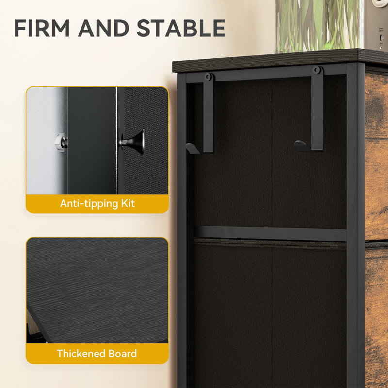 5 Drawer Storage Drawer, Brown/Black