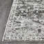 Tapis floral gris en polypropylène tissé à la main Ragheb-1990039618
