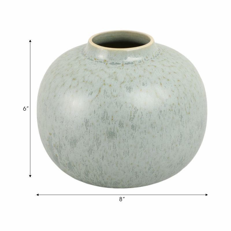Pottery Earthenware Decorative Vase Handcrafted Modern Accent Piece for Shelves, Tables, and Interior Styling