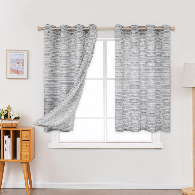 Paire de rideaux filtrant Ombre, Gris, L 52 po x L 45 po