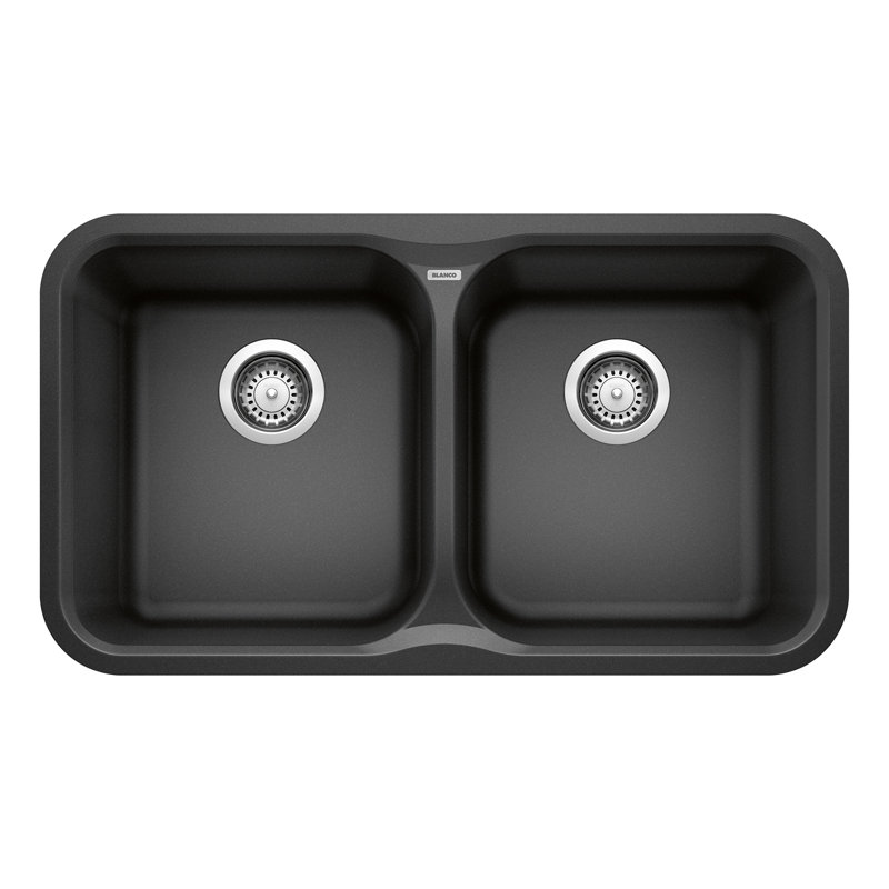 Évier de cuisine à double cuve en granite Vision, Anthracite