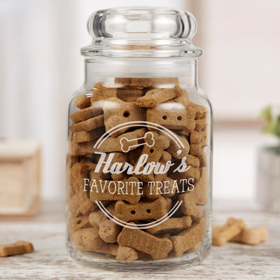 1.6 Lb. Glass Treat Jar With Pop Up Lid