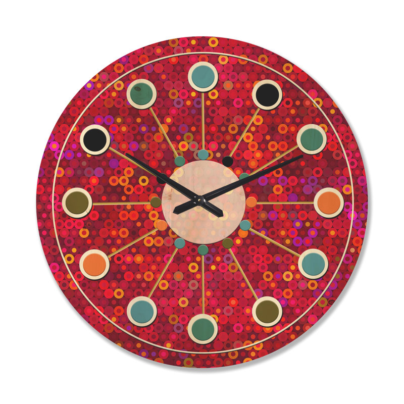 Horloge murale circulaire en bois III, Très grand