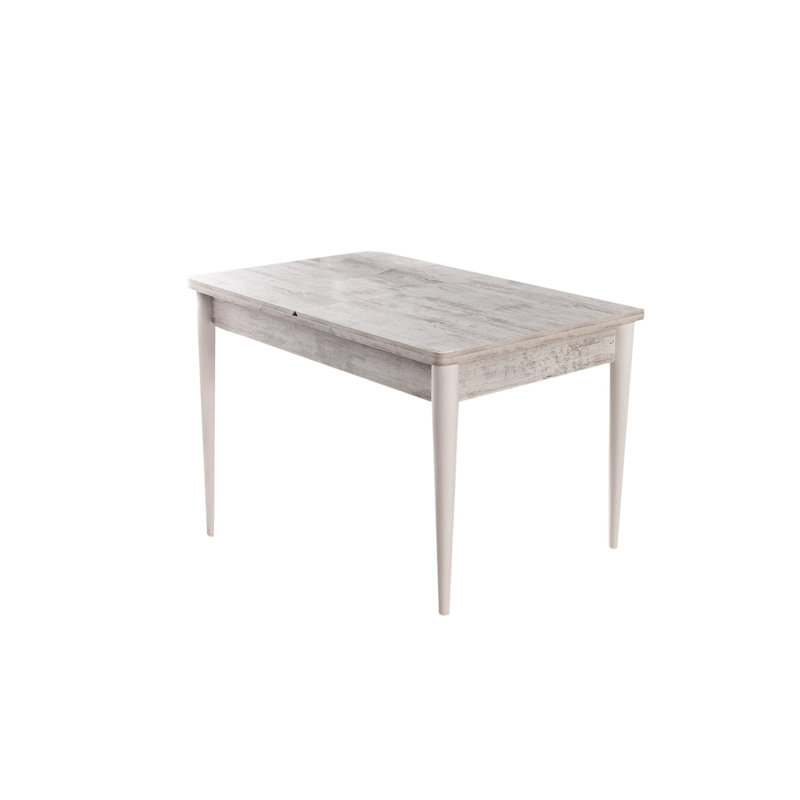 Table de salle à manger extensible, Blanc