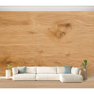 Papier peint adhésif autocollant amovible en papier brun clair pour table de salon en bois brun clair H 100 po x l 144 po