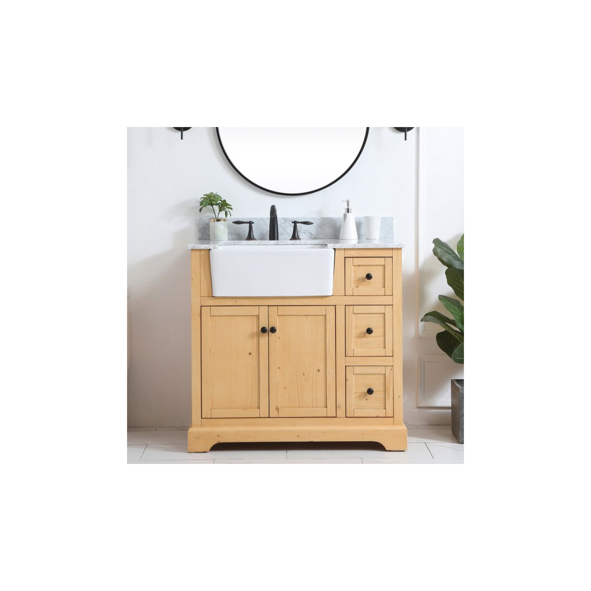 Pardue 36'' Single Bathroom Vanity, Natural Wood