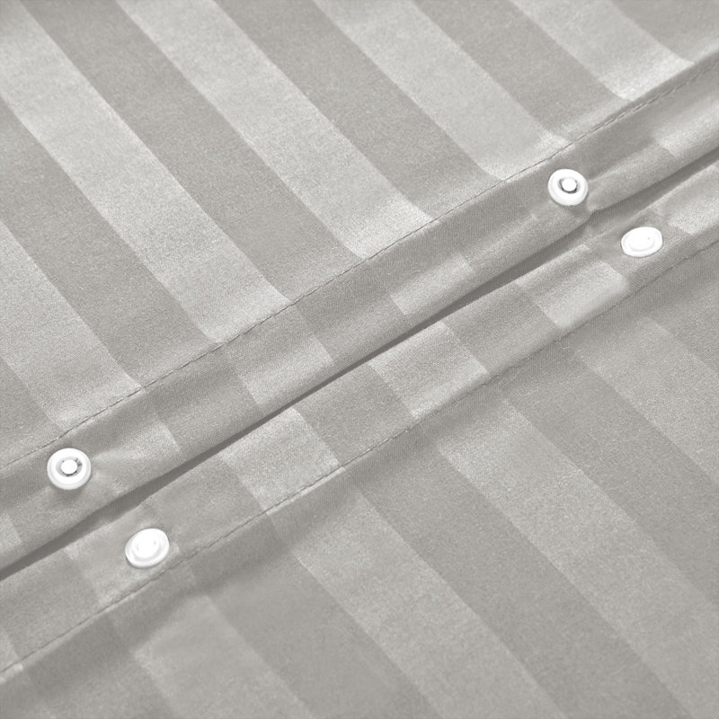 Microfibre 250 Thread Count Reversible Modern & Contemporary Reversible Duvet Cover Set, Grey, Super King
