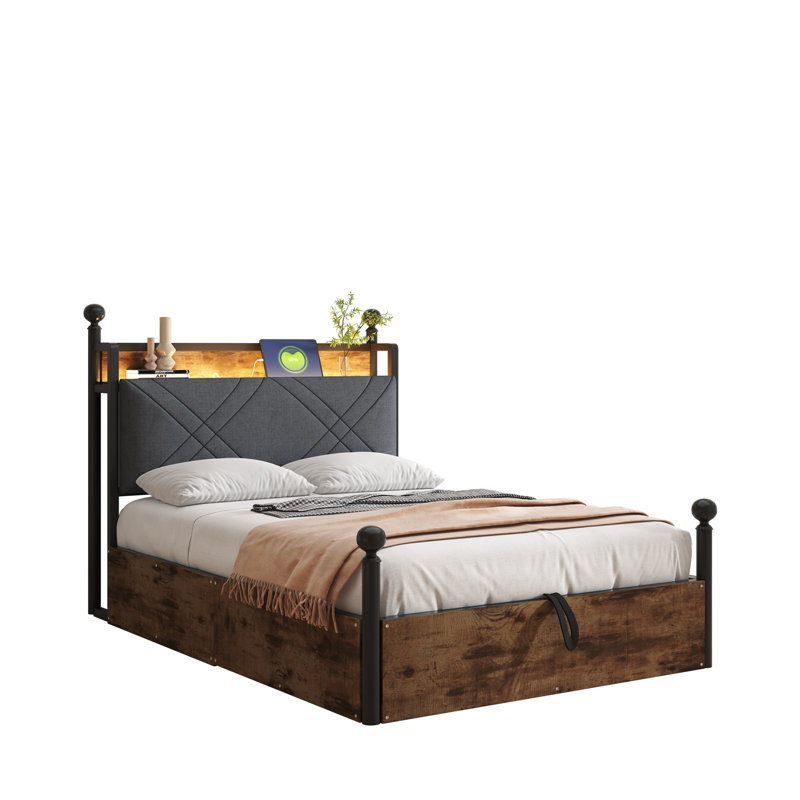 Metal Ottoman Storage Bed, Single (3')