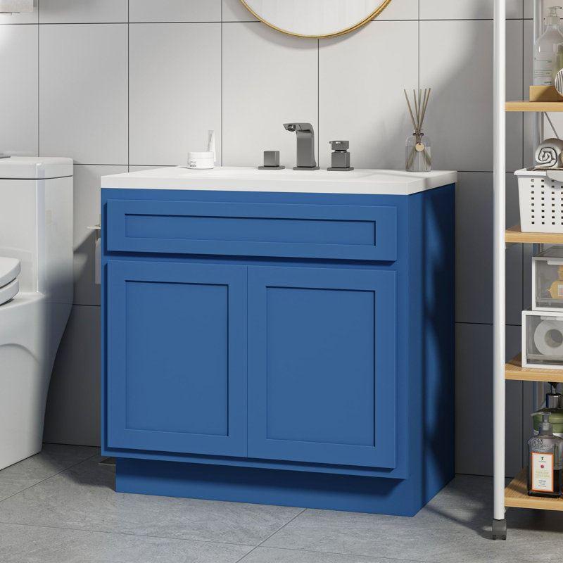 Hibbitts 33'' Single Bathroom Vanity Base Only, Blue