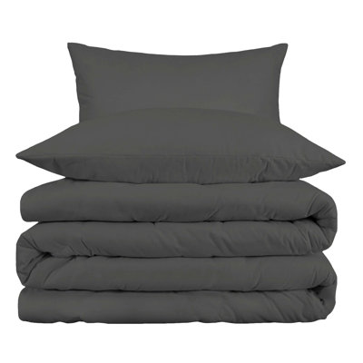 Arling Certified Egyptian Cotton Modern Solid 3 Piece Duvet Cover Set