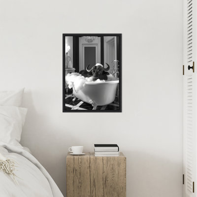 «Rub a Dub Buffalo» par Hostetter, reproduction d'art sur toile encadrée