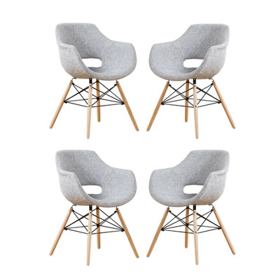 Geary Upholstered Dining Chair | Armchair | Solid Wooden Legs