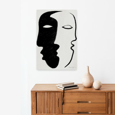 Art abstrait minimaliste face à face