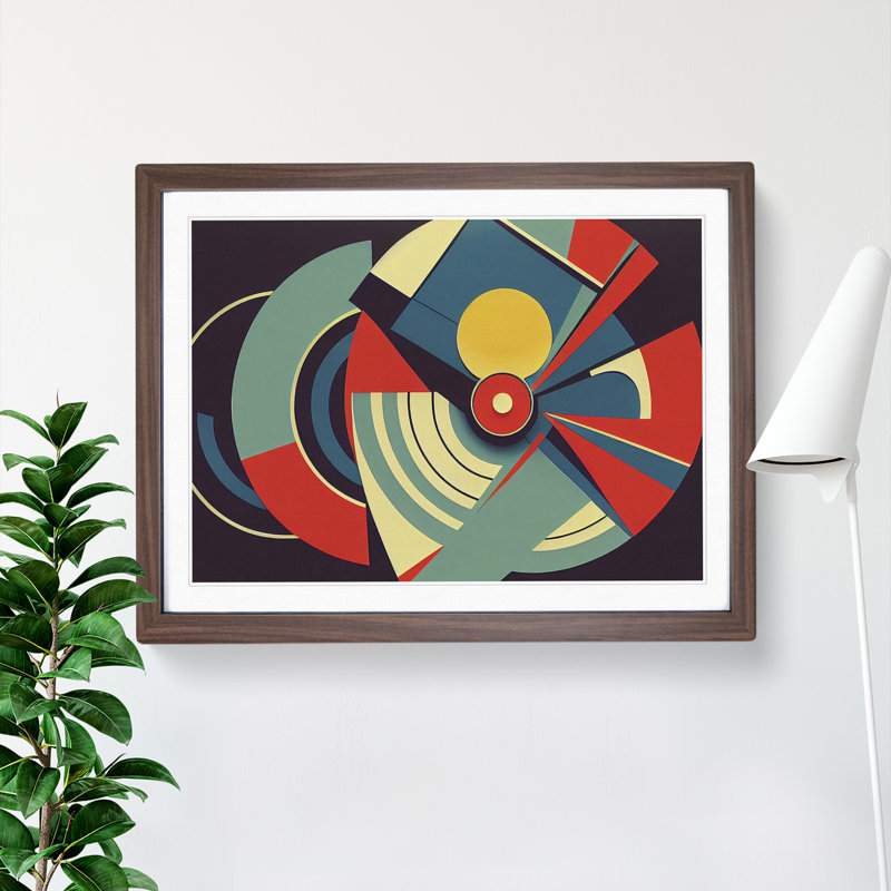 Vinyl Record Art Deco Vol.1 Abstract - Framed Print, 46cm H x 64cm W x 2cm D, Walnut