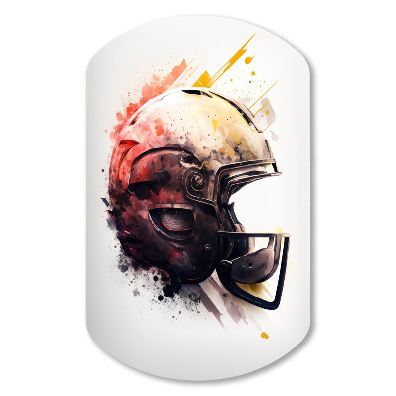 Football Football Helmet IV - Cylindre Sport Football, impression sur métal asymétrique, H 31 po x l 19 po