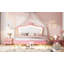 Structure de lit tapissier avec lumières DEL, lit princesse rembourré moderne avec tête de lit couronne-1050643694-1050643681