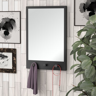 Miroir mural avec 3 crochets Glam Miroir encadré H 29 po x l 20 po