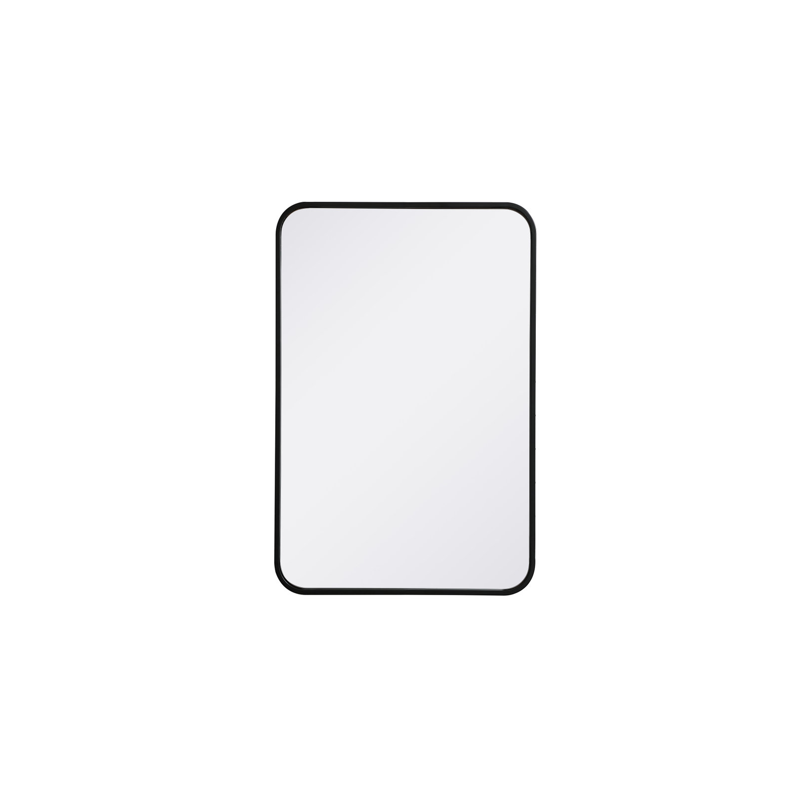 Sabine Metal Rounded Rectangle Wall Mirror, Black, 30" x 20"