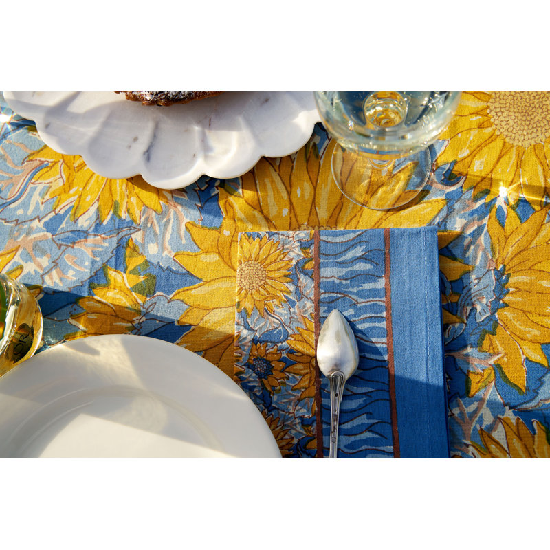 Sunflower 100% Cotton Square Napkins, Blue
