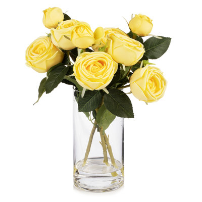 Silk Rose Arrangement in Vase