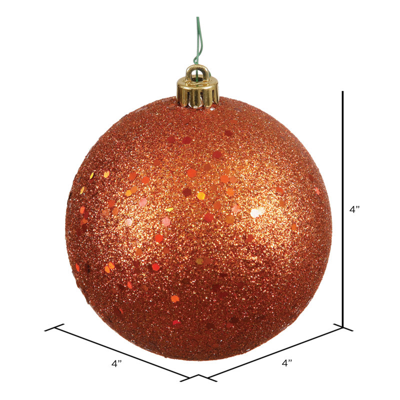 Ornement boule 4 po, Orange brûlé