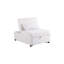 Chaise convertible blanche avec matériau et petit coussin escamotable