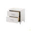 Table de chevet 2 tiroirs avec pieds en métal pour chambre à coucher, salon, placard