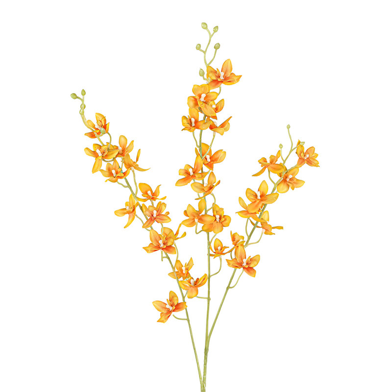 Petite fleur d'orchidée artificielle Dendrobium, Orange
