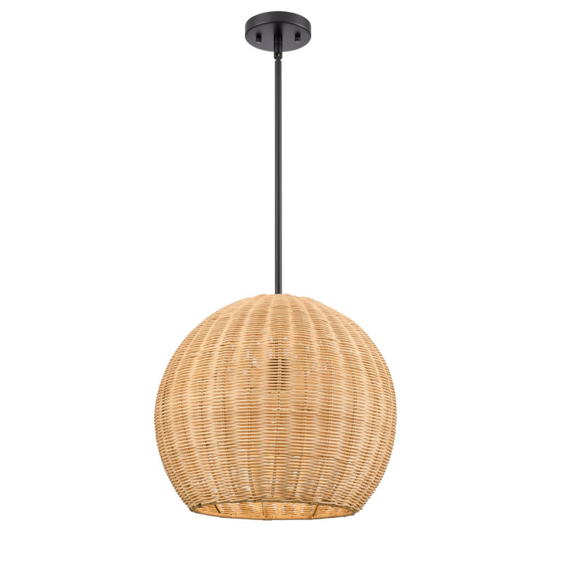 Luminaire suspendu Dejanea - noir mat, 1, H 19 po x l 22 po x P 22 po