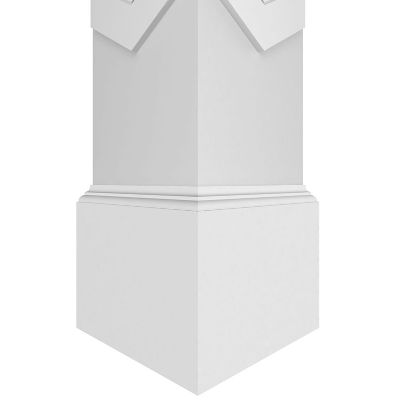 Craftsman Classic Chervon Modern Square non effilé avec colonne Mission Capital, H 120 po x l 11,625 po x P 11,625 po