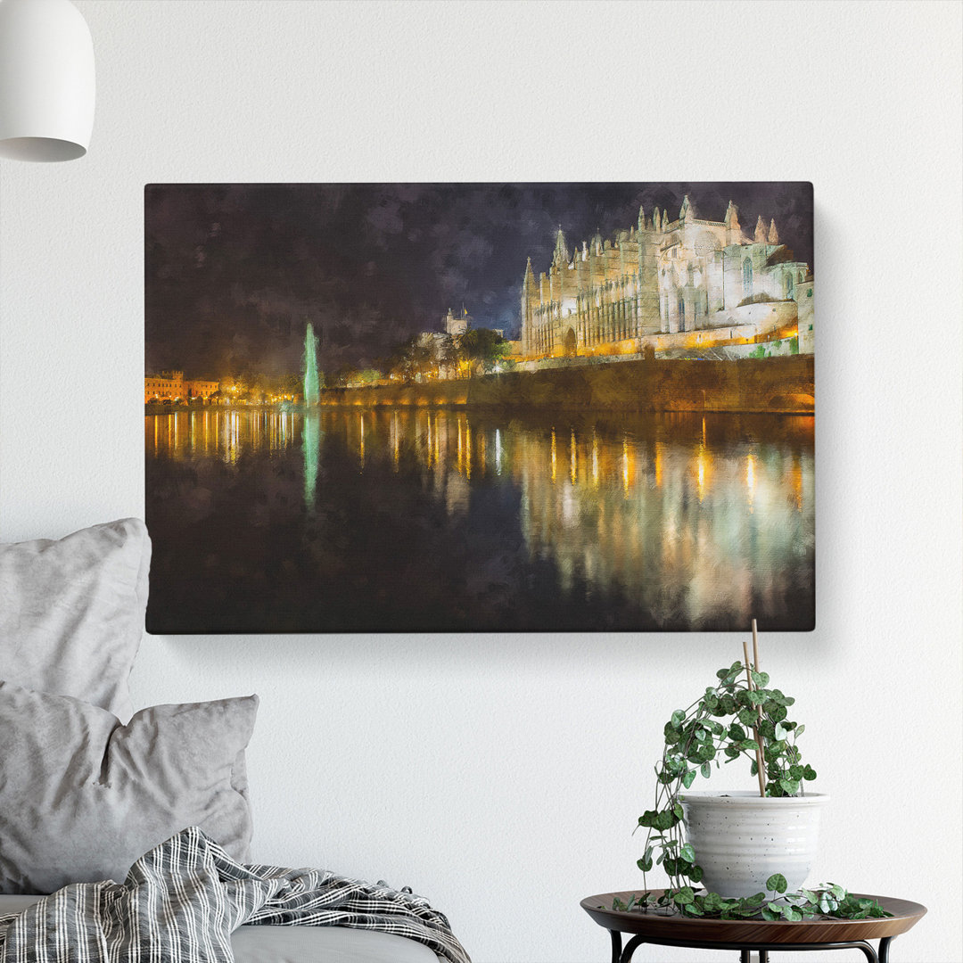 Palma Cathedral In Mallorca Spain - Wrapped Canvas