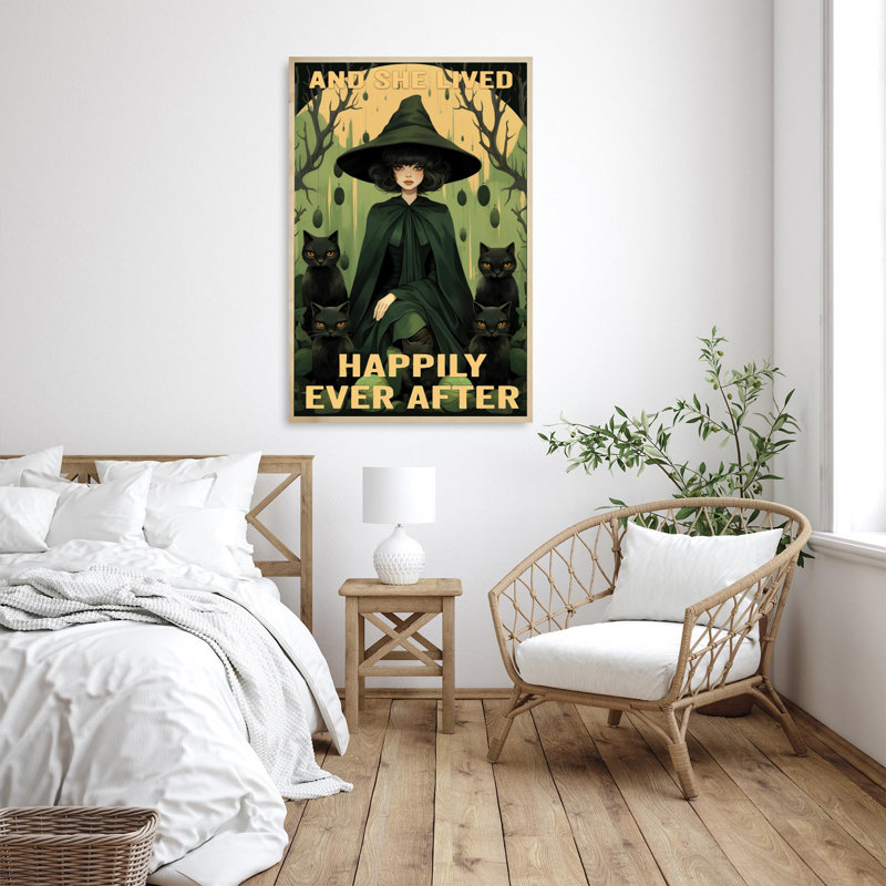 Witch And She Lived Happily, L 24 po x H 36 po x P 1,25 po