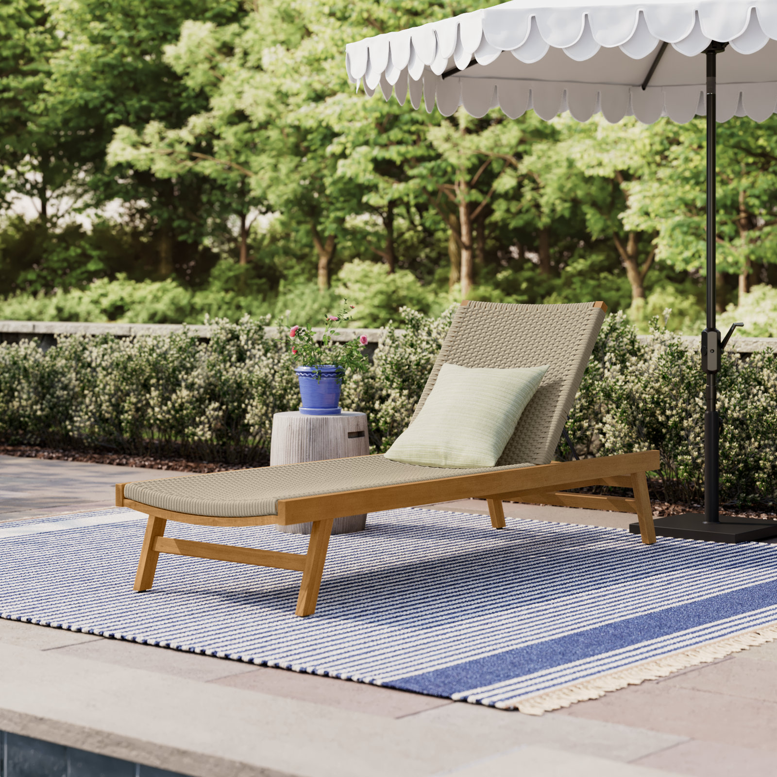 Neecy 27.5'' Outdoor Teak Chaise Lounge, Natural Teak/Brown
