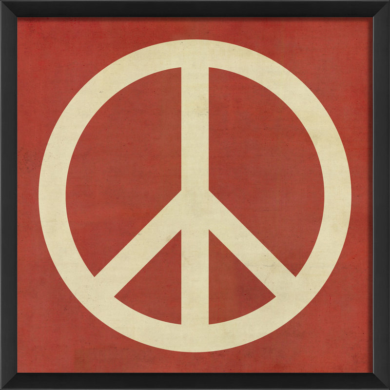 « paix », impression encadrée, Rouge / Blanc