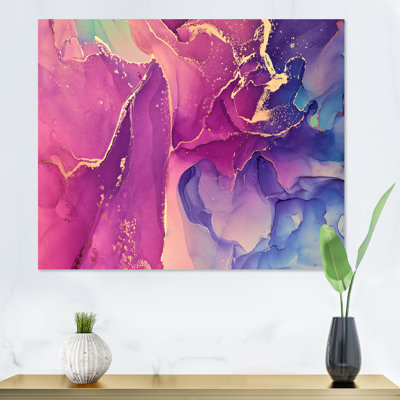 " Purple And Blue Liquid Fuchia Art XII "
