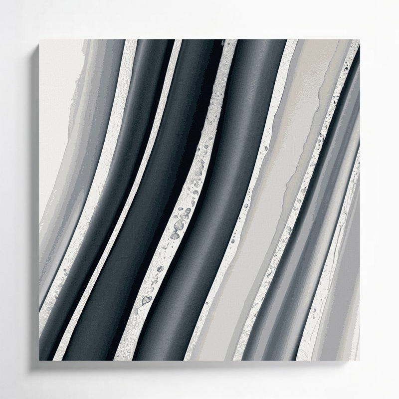 DiagonalStripes, art mural sur toile brune, H 16 po x l 16 po