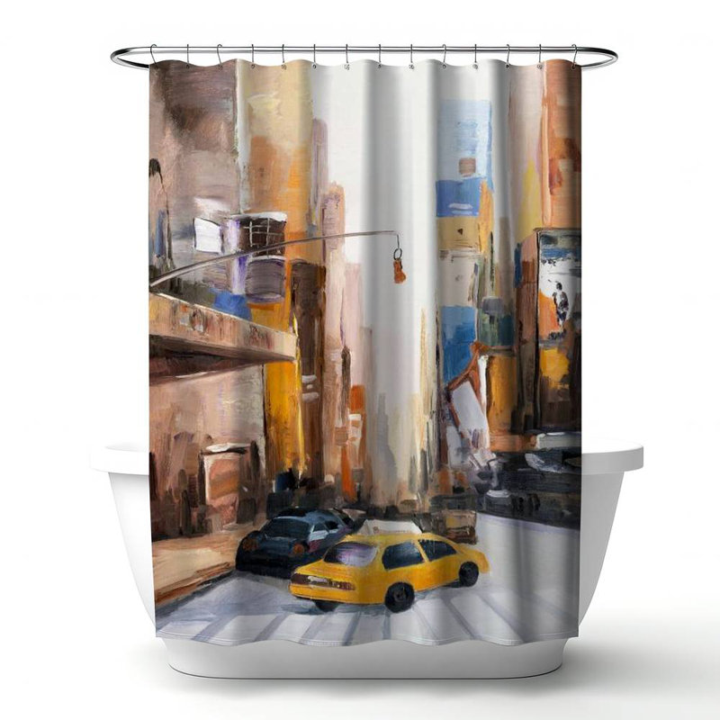 Shower Curtain CI181 – Polyester Shower Curtain, Dye Sublimation Print, 71" W × 74" L