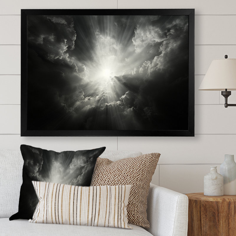«Sky Heavenly Horizon» sur toile, Cadre simple noir, H 34 po x l 44 po x P 1,5 po