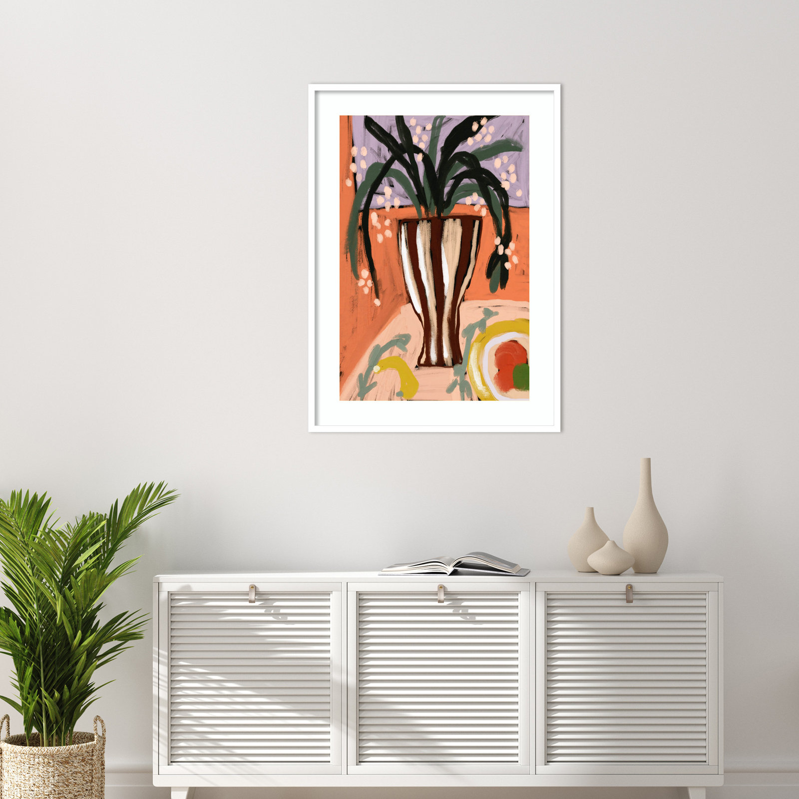 Floral Still Life No. 3 Print, White, 41" H x 30" W
