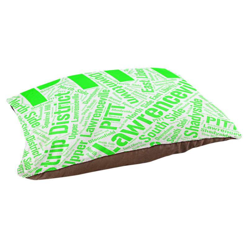 Coussin de chien « districts », Grand (l 40 po x P 30 po x H 14 po), Vert, Pittsburgh