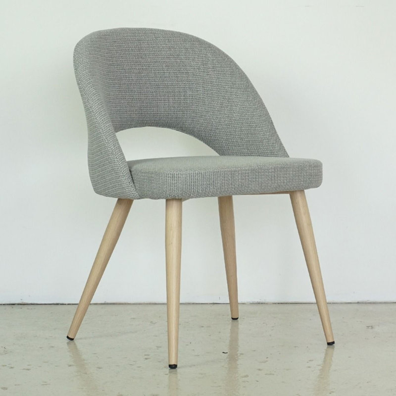 Chaise d'appoint en tissu Albeiro, Naturel, Gris clair