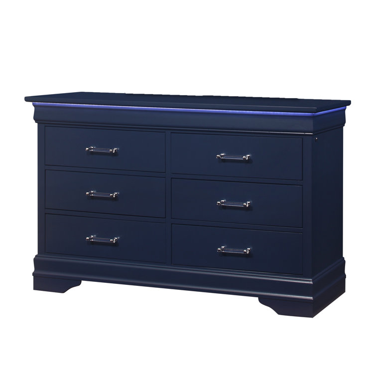 Afanasijs 6 Drawer 59 W Dresser Lark Manor Color: Blue