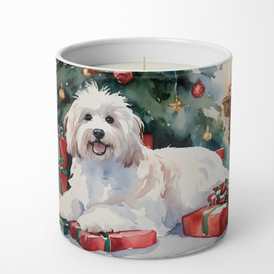 Bougie parfumée pour arbre de Noël avec support en céramique 