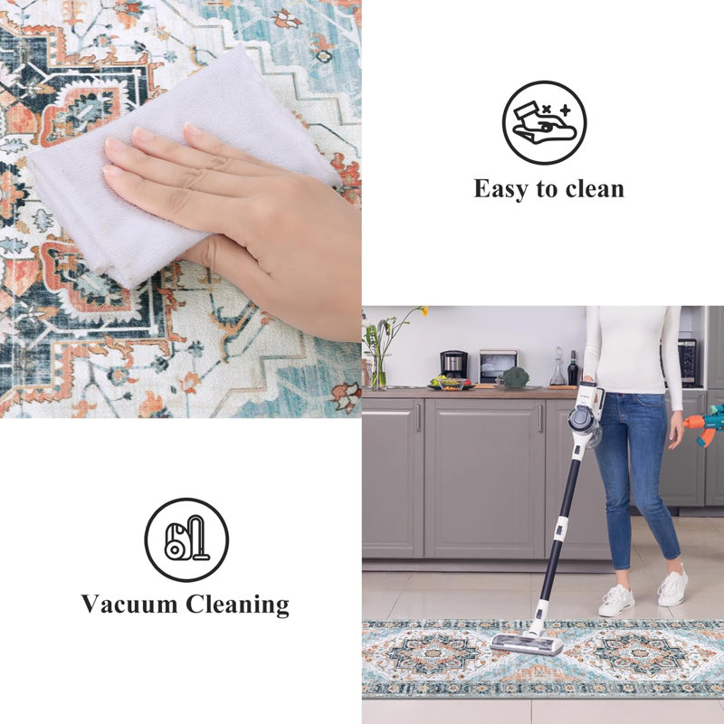 Anti-Fatigue Non-Skid Waterproof Kitchen Mat (Set Of 3), Blue/Dark Blue