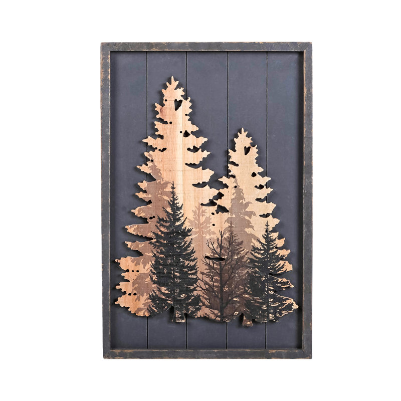 Handmade Rustic Landscape & Nature Wall Decor, 15.75"H x 10.47"W x 0.79"D