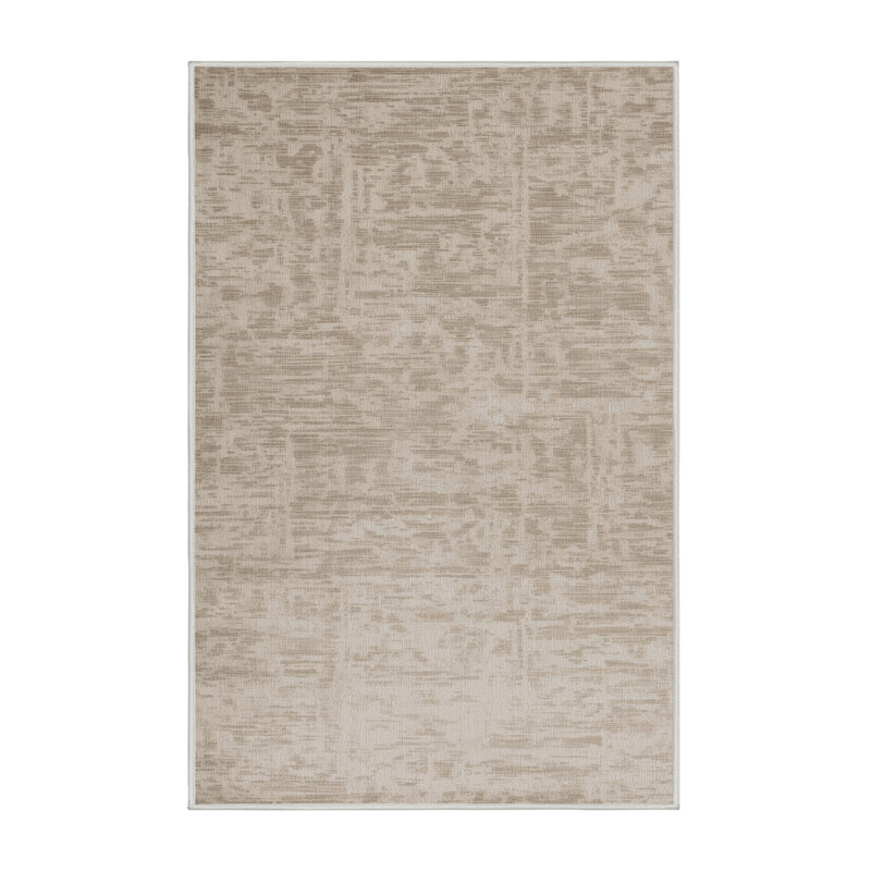 Machine Washable Abstract Beige Area Rug, Rectangle 2' x 3'